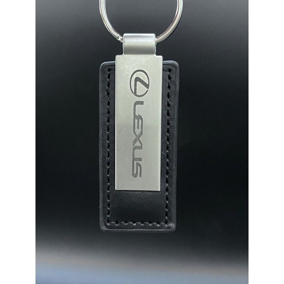 LEXUS OEM Black & Brown Leather Key Chain Rings Set Dealer Eugene OR Lot 2 - Picture 7 of 8